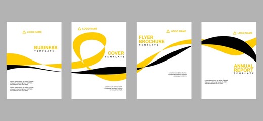 Modern flyer cover template. Cover layout design for company profile, brochure, poster,  annual report, magazine and leaflet.  Set of a4 page  print to promotion and publication. © Gaseesky Stock