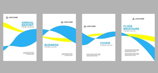 Modern flyer cover template. Cover layout design for company profile, brochure, poster,  annual report, magazine and leaflet. Set of a4 page  print to promotion and publication. © Gaseesky Stock