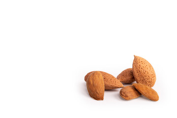 Assorted nuts of almonds and hazelnuts