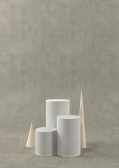 Concrete Background Podium Standing Tubes