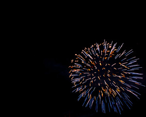 Brightly colorful fireworks and salute of various colors