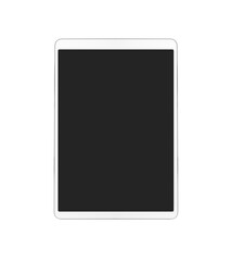 Tablet PC with black screen isolated on a white background. 3D illustration.