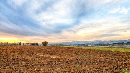 Countryside  landscape in November, Umbria, Italy.