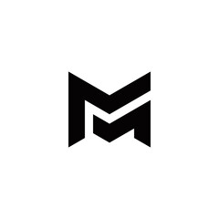 m initial logo design vector graphic idea creative