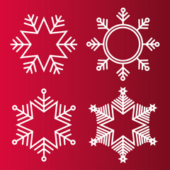 Fototapeta na wymiar merry christmas snowflakes set design, winter season and decoration theme Vector illustration