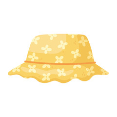 female hat with flowers decoration accessory icon