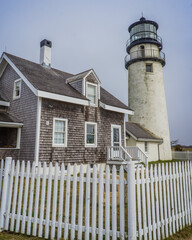 Highland lighthouse is one of the famous cape cod national seashore lighthouse. It was moved a few hundred meters to be protected from erosion of the coast
