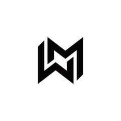 w m wm initial logo design vector graphic idea creative