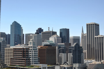 Fototapeta na wymiar San Francisco Skyline with buildings and blue sky