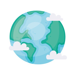 planet earth space galaxy astronomy in cartoon style