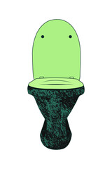 Toilet bowl Texture scratches, scuffs old. Vector stock illustration eps10.