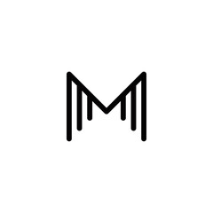 m initial logo design vector graphic idea creative