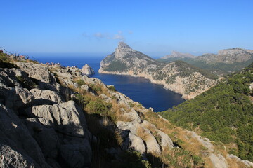 Mallorca in the summer holiday. sea cliff.