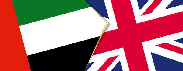 United Arab Emirates and United Kingdom flags, two vector flags.