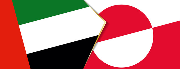 United Arab Emirates and Greenland flags, two vector flags.