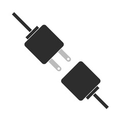 plug icon in black illustration on white