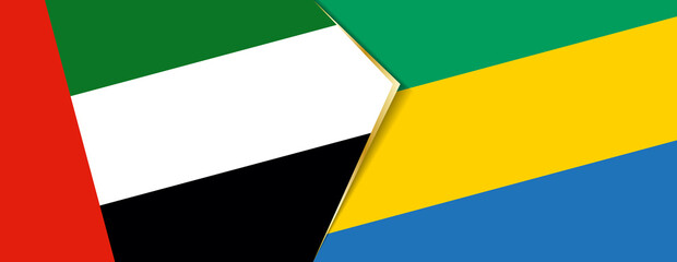 United Arab Emirates and Gabon flags, two vector flags.