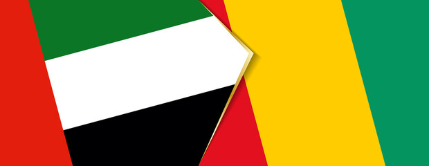 United Arab Emirates and Guinea flags, two vector flags.