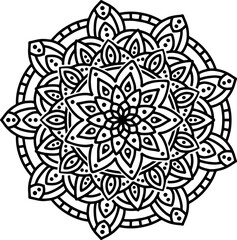 Luxury ornamental mandala Pattern Design Vector Illustration in Black and White color