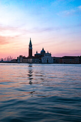 View of the Venice Lagoon at sunrise