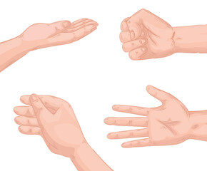 hands humans set symbols icons vector illustration design