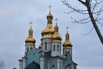 Fototapeta na wymiar domes of the church
