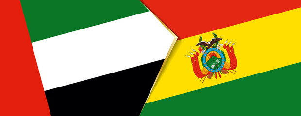 United Arab Emirates and Bolivia flags, two vector flags.