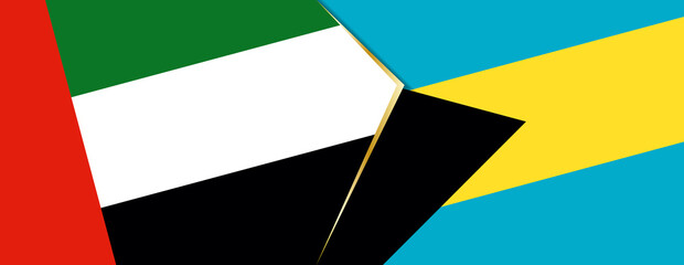 United Arab Emirates and The Bahamas flags, two vector flags.