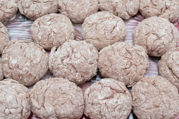 Homemade cutlets are raw, not fried. Frozen foods, semi-finished products.