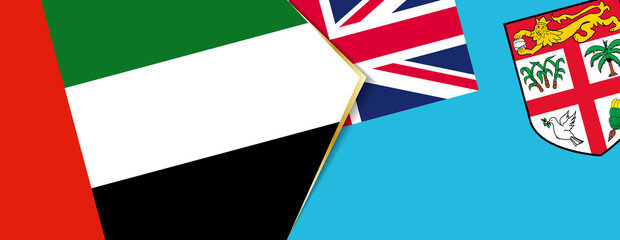 United Arab Emirates and Fiji flags, two vector flags.