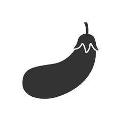 Eggplant icon. Healthy food vegetable silhouette. Vector isolated on white.