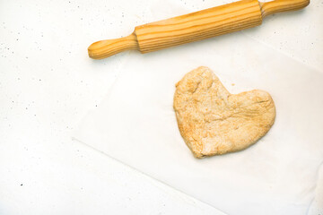 Valentine's day pizza dough handmade