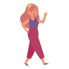 Isolated woman adressee delivery fast icon- Vector