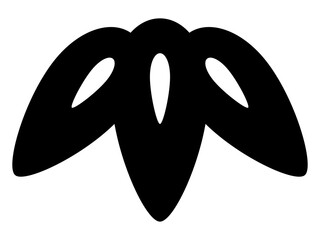 かわいい竹の葉のアイコン_シルエット素材_イラスト