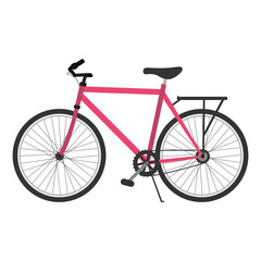 Isolated red bicycle delivery fast icon- Vector