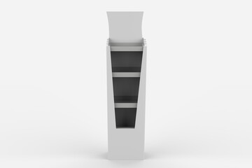Display stand, retail display stand for product , display stands isolated on white background. 3d illustration