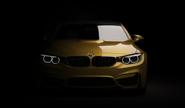lmaty, Kazakhstan February 10, 2019. BMW M4 F82 on the isolated background. 3D render