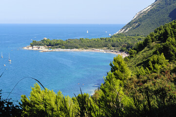 Portonovo, Ancona, Marche, Italy, Parco del Conero, view of the coast