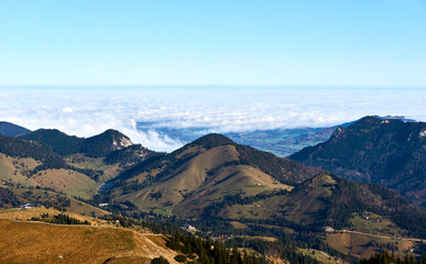 Fototapeta premium Cloudy view from a mountain top