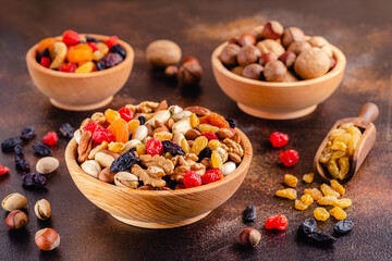 Snack of Nuts and Dried Fruit.