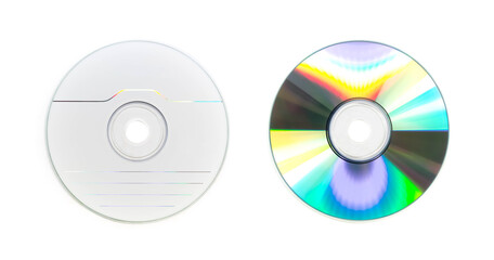 CD on both sides. Close up. Isolated on a white background