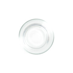 Glass Cup top view. Close up. Isolated on a white background