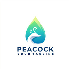 peacock color gradient logo design