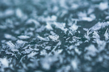 snow on glass