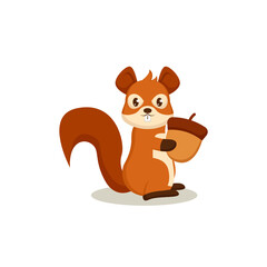 Cute yellow brown squirrel forest animal