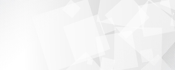 White grey gray banner web template abstract white square shape with futuristic concept background