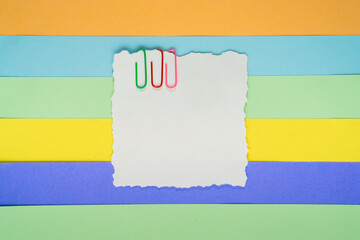 Copy space with a colorful background. Flat lay on a colorful background.