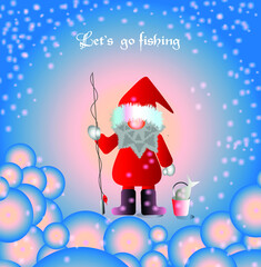 Let`s go fishing. Happy christmas