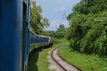 Train ride in Yangon, Myanmar