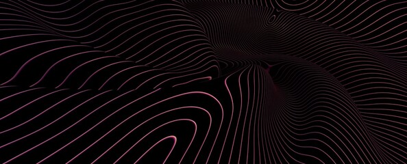 abstract wave stripes 3d digital